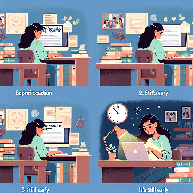 student submitting a scholarship application early