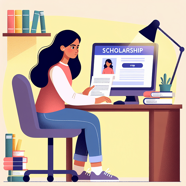 student following up on a scholarship application