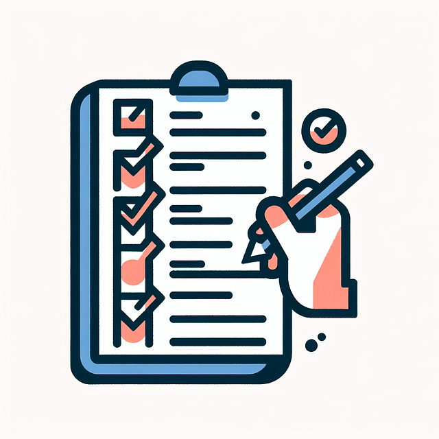 checklist with items being marked off