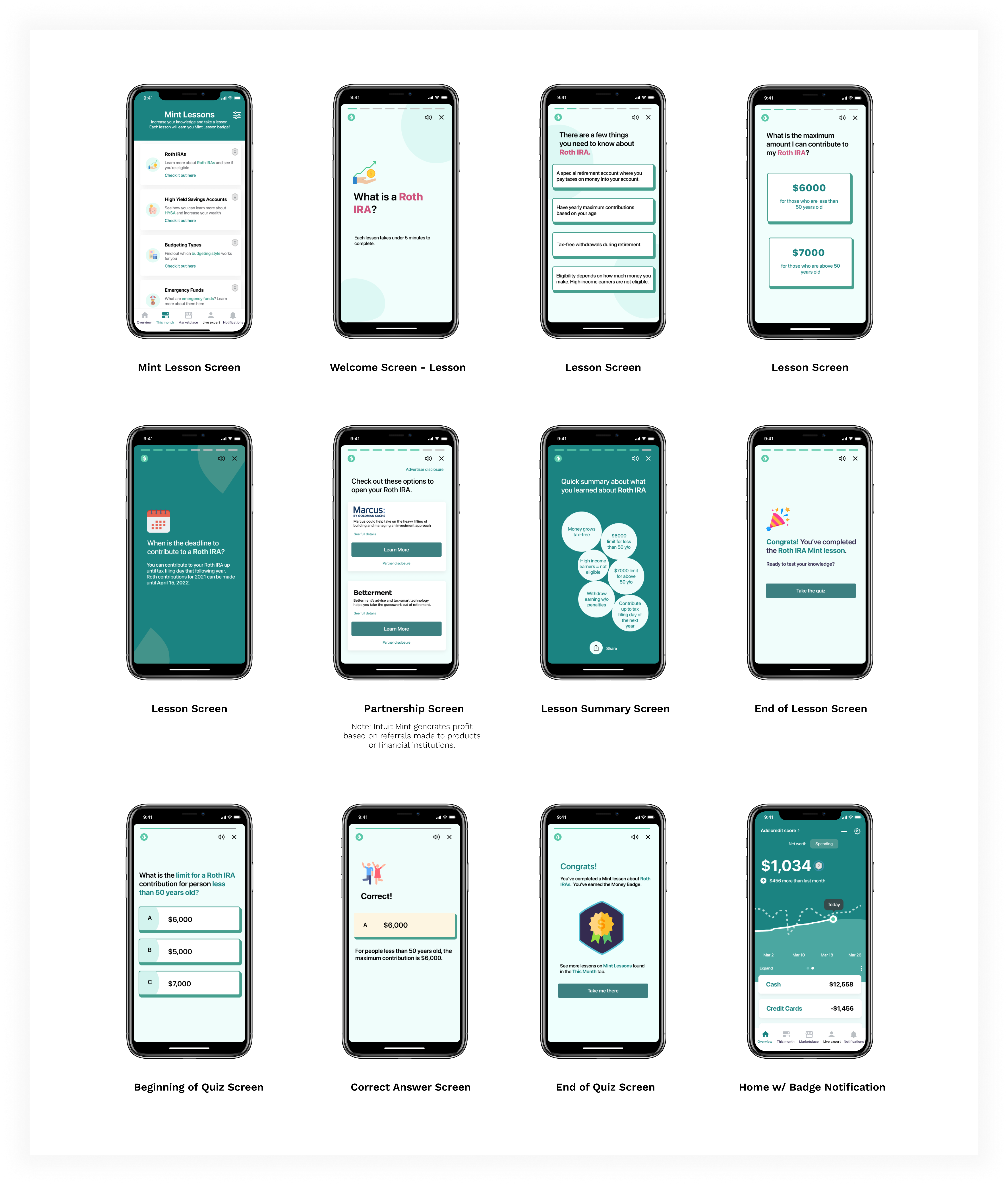 Mint app interface