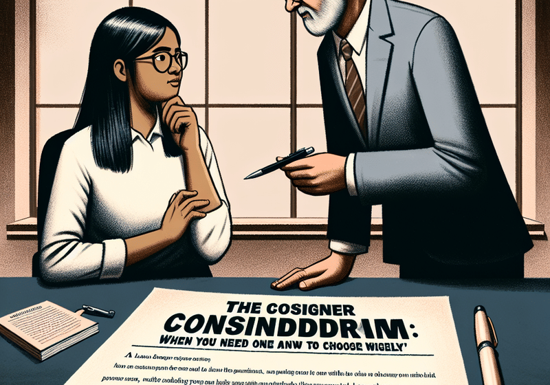 The Cosigner Conundrum: When You Need One and How to Choose Wisely