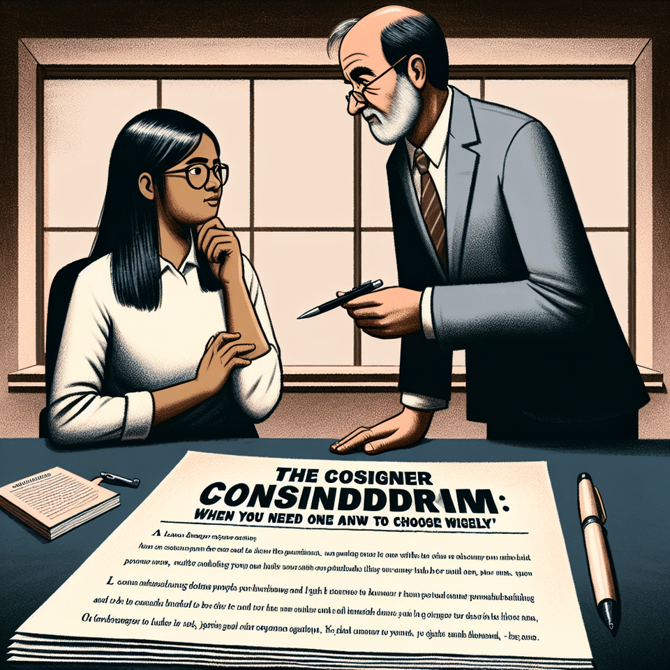 The Cosigner Conundrum: When You Need One and How to Choose Wisely